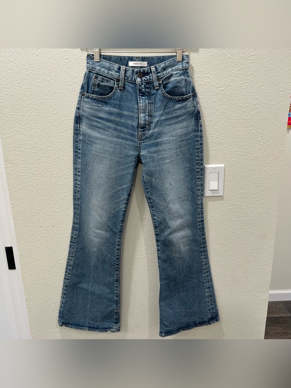 Moussy The Original Flare High Rise Jeans Classic Chic Denim Blue Women’s 24
